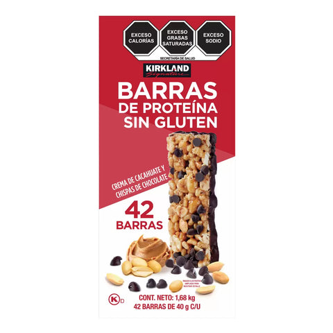 Barras De Proteina Sin Gluten Kirkland  Caja con 42Pzs